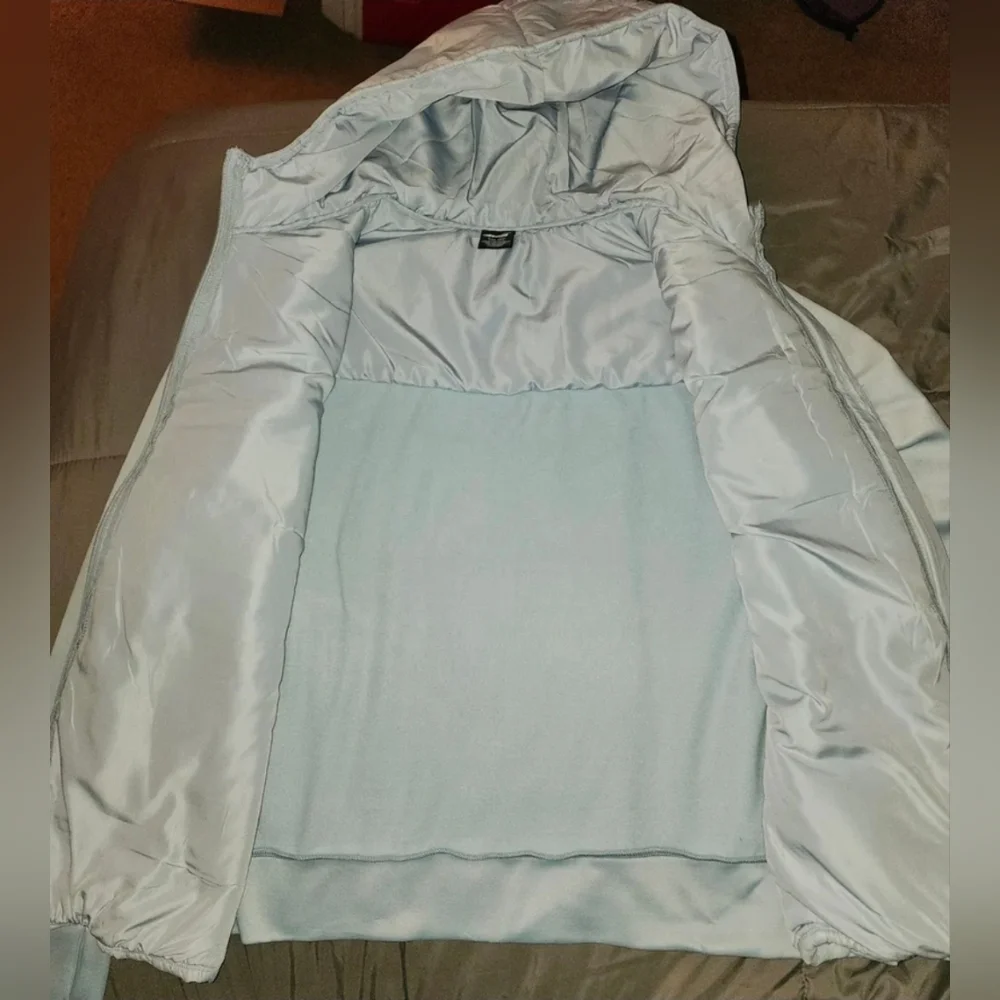 Womens Avia SkyBlue Quilted Jogger Athletic Light weight Coat Jacket Hooded - Picture 6 of 11